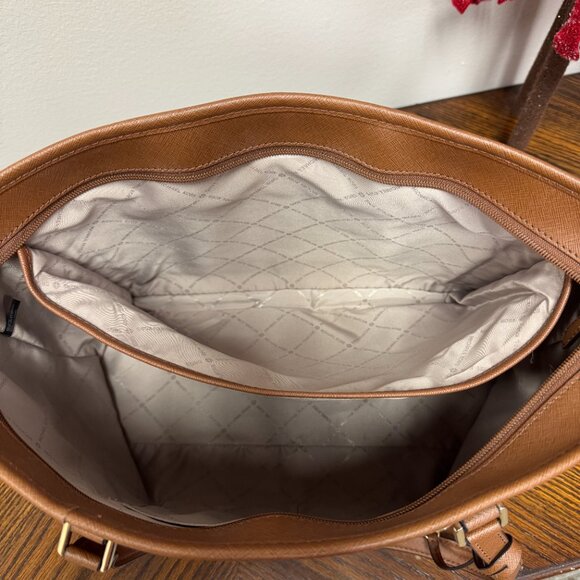 Michael Kors Leather Signature Tote Bag SADDLE BROWN color used ONE TIME -- EUC - Picture 7 of 13
